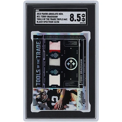 Terry Bradshaw Pittsburgh Steelers 2010 Panini Absolute Triple GU Relic #31 #23/50 SGC Authenticated 8.5 Card