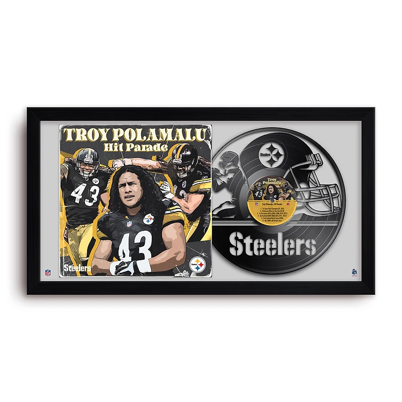 Troy Polamalu Pittsburgh Steelers 14" x 26" Framed Art Vinyl Album Print