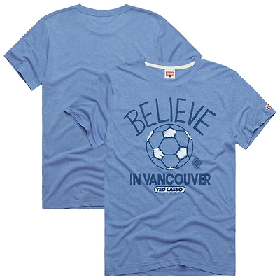 Unisex Homage  Light Blue Vancouver Whitecaps FC MLS x Ted Lasso Believe Graphic Tri-Blend T-Shirt