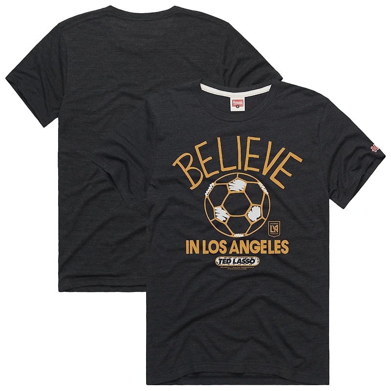 Unisex Homage Charcoal LAFC MLS x Ted Lasso Believe Graphic Tri-Blend T-Shirt