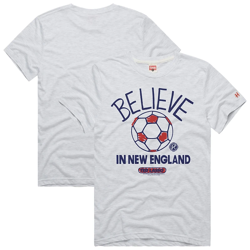 Unisex Homage  Ash New England Revolution MLS x Ted Lasso Believe Graphic Tri-Blend T-Shirt