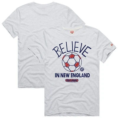 Unisex Homage  Ash New England Revolution MLS x Ted Lasso Believe Graphic Tri-Blend T-Shirt