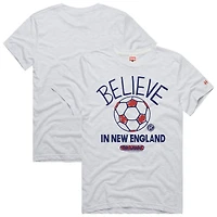 Unisex Homage  Ash New England Revolution MLS x Ted Lasso Believe Graphic Tri-Blend T-Shirt