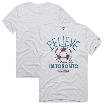 Unisex Homage  Ash Toronto FC MLS x Ted Lasso Believe Graphic Tri-Blend T-Shirt