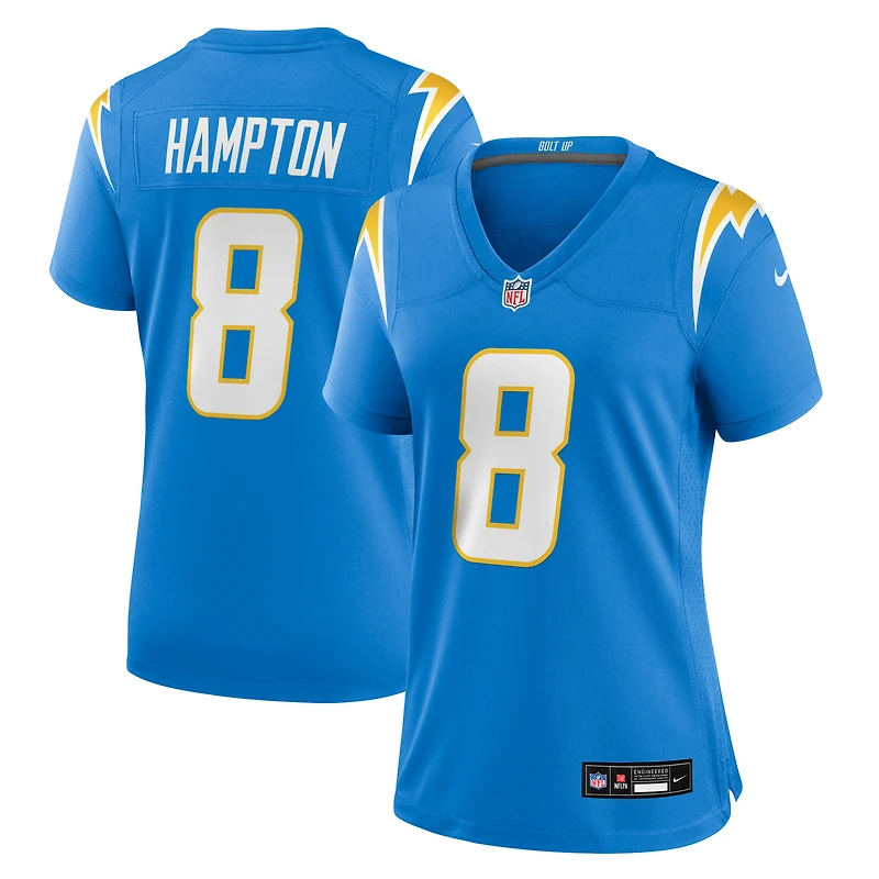 Women's Nike Omarion Hampton  Powder Blue Los Angeles Chargers Team Game Jersey