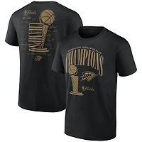 Men's Fanatics  Black Oklahoma City Thunder 2025 NBA Finals Champions Double Dribble Roster Trophy T-Shirt