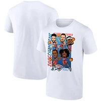 Men's Fanatics  White Oklahoma City Thunder 2025 NBA Finals Champions Caricature Full Court T-Shirt
