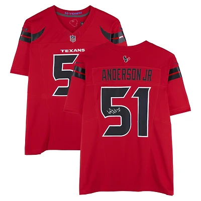 Will Anderson Jr. Houston Texans Autographed Red Nike Alternate Vapor F.U.S.E. Limited Jersey