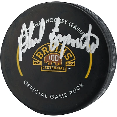 Phil Esposito Boston Bruins Autographed 100th Anniversary Official Game Puck