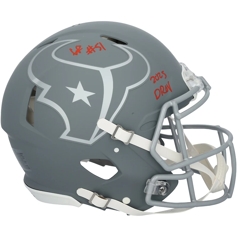 Will Anderson Jr. Houston Texans Autographed Riddell 2024 Slate Speed Authentic Helmet with "2023 DROY" Inscription