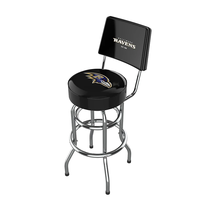 Imperial Black Baltimore Ravens Chrome Bar Stool