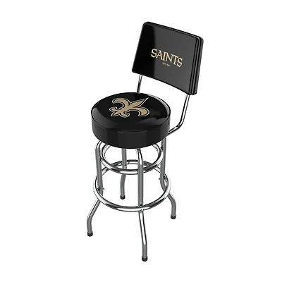 Imperial Black New Orleans Saints Chrome Bar Stool