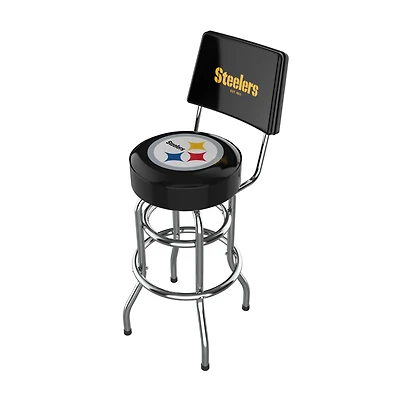 Imperial Black Pittsburgh Steelers Chrome Bar Stool