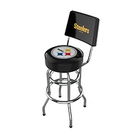 Imperial Black Pittsburgh Steelers Chrome Bar Stool