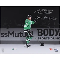 Mikko Rantanen Dallas Stars Autographed 16" x 20" 2025 Stanley Cup Playoffs First Round Game 7 Hat Trick Celebration Photograph with "GM 7 HT 5/3/25" Inscription