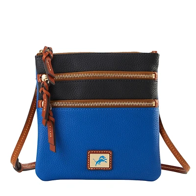 Dooney & Bourke Detroit Lions Team Logo Halftime Triple Zip Crossbody Bag