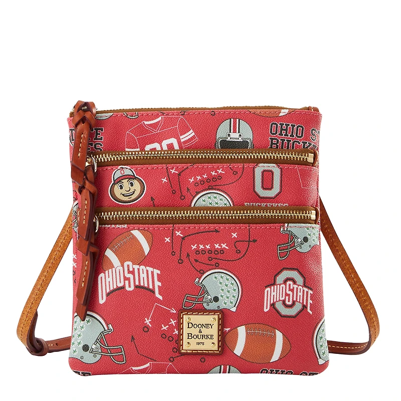 Dooney & Bourke Ohio State Buckeyes Football Halftime Triple Zip Crossbody Bag