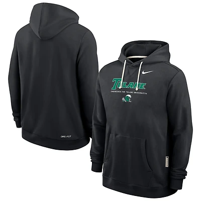 Men's Nike Black Tulane Green Wave 2025 Sideline Dri-FIT Hoodie