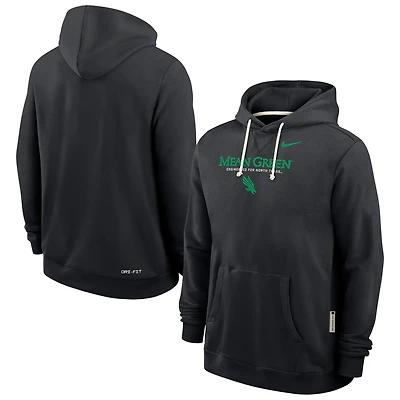 Men's Nike Black North Texas Mean Green 2025 Sideline Dri-FIT Hoodie