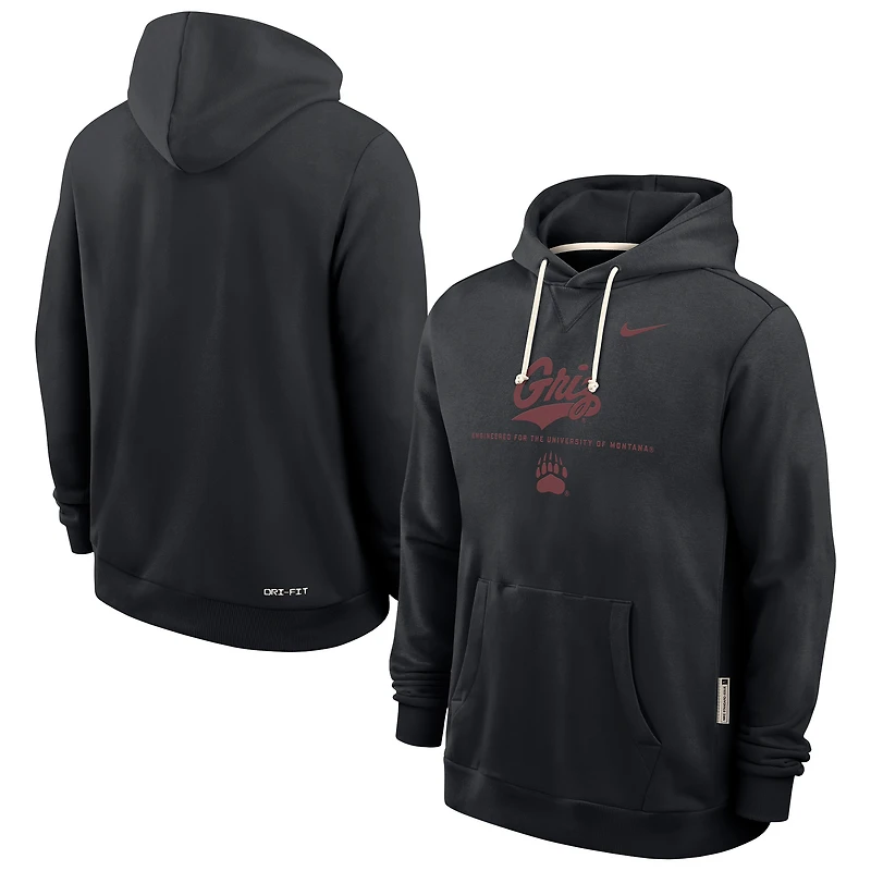 Men's Nike Black Montana Grizzlies 2025 Sideline Standard Issue Dri-FIT Hoodie