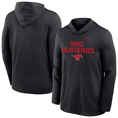 Men's Nike  Black SMU Mustangs Sideline Dri-FIT Lightweight Hooded Top
