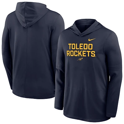 Men's Nike  Navy Toledo Rockets Sideline Dri-FIT Lightweight Hooded Top