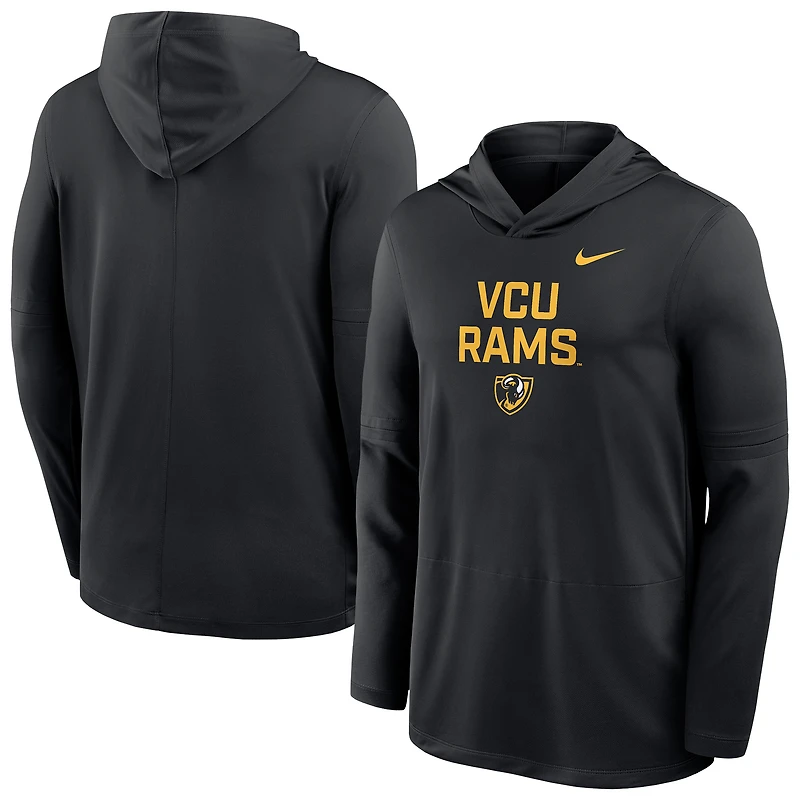 Men's Nike  Black VCU Rams Sideline Dri-FIT Lightweight Hooded Top