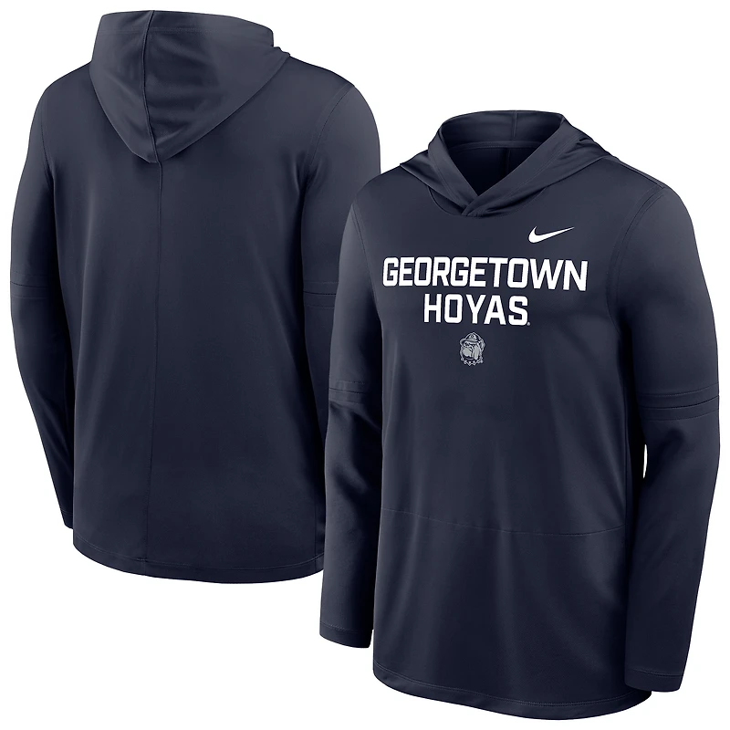 Men's Nike Navy Georgetown Hoyas Sideline Dri-FIT Lightweight Hooded Top