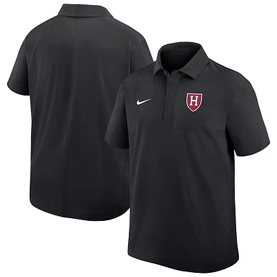 Men's Nike Black Harvard Crimson 2025 Sideline Dri-FIT Polo