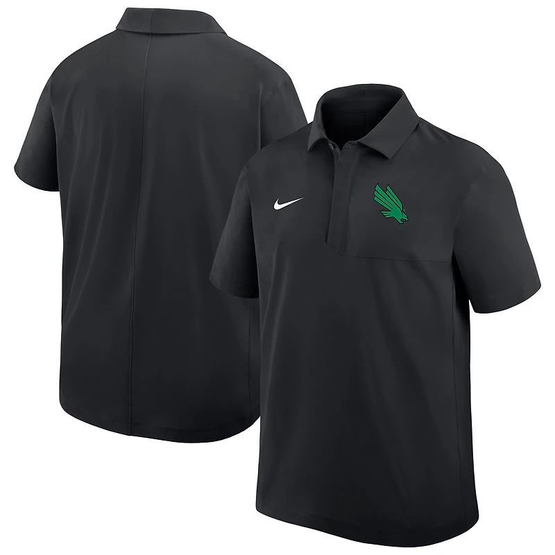 Men's Nike Black North Texas Mean Green 2025 Sideline Dri-FIT Polo