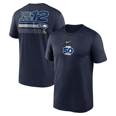 Men's Nike College Navy Seattle Seahawks 50th Season Legend Dri-Fit T-Shirt