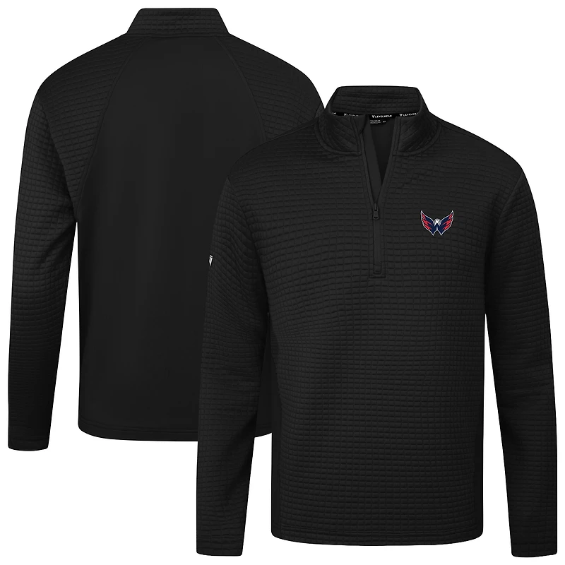 Men's Levelwear Black Washington Capitals Tailgate Quarter-Zip Pullover