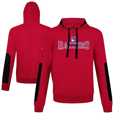 Men's Levelwear  Red New York Rangers Bombay Journey Pullover Hoodie