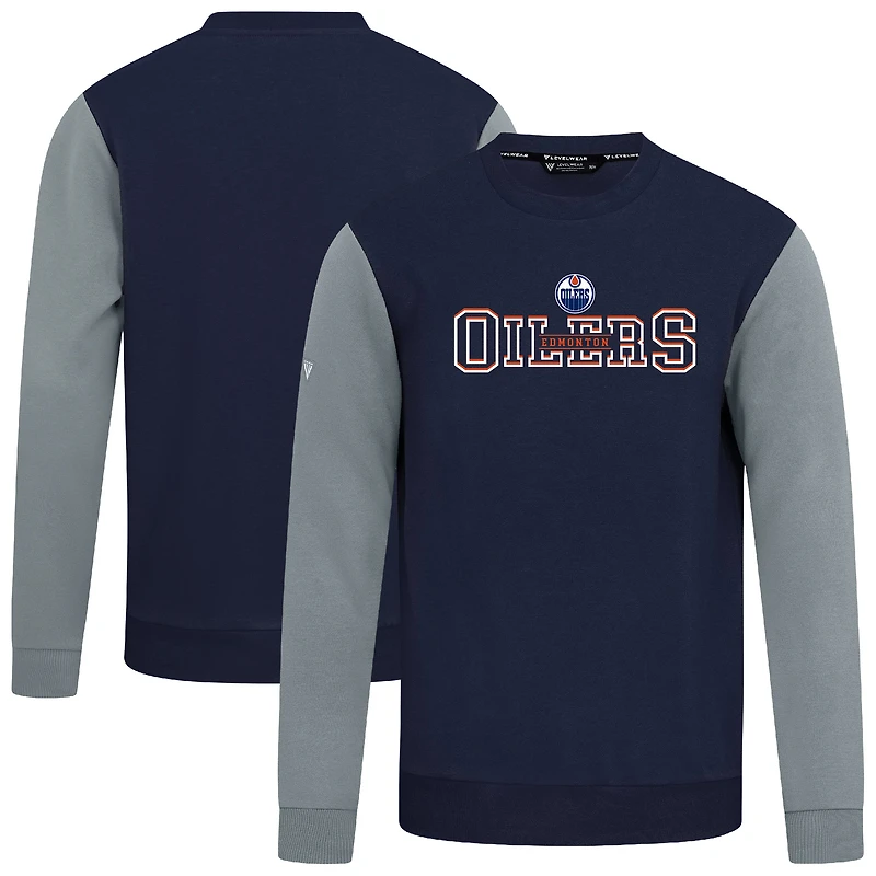Men's Levelwear Navy/Gray Edmonton Oilers Ultimate Journey Sweatshirt