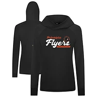 Women's Levelwear  Black Philadelphia Flyers Slender Monument Raglan Pullover Hoodie