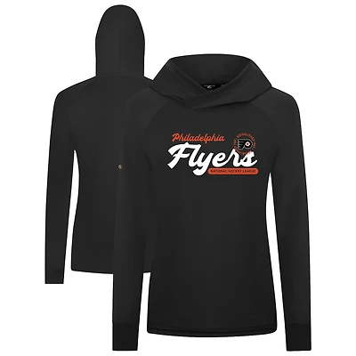 Women's Levelwear  Black Philadelphia Flyers Slender Monument Raglan Pullover Hoodie
