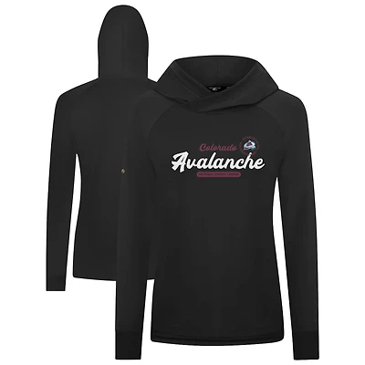 Women's Levelwear  Black Colorado Avalanche Slender Monument Raglan Pullover Hoodie