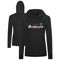 Women's Levelwear  Black Colorado Avalanche Slender Monument Raglan Pullover Hoodie