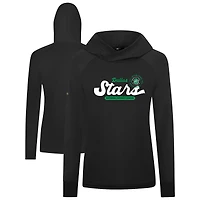 Women's Levelwear  Black Dallas Stars Slender Monument Raglan Pullover Hoodie
