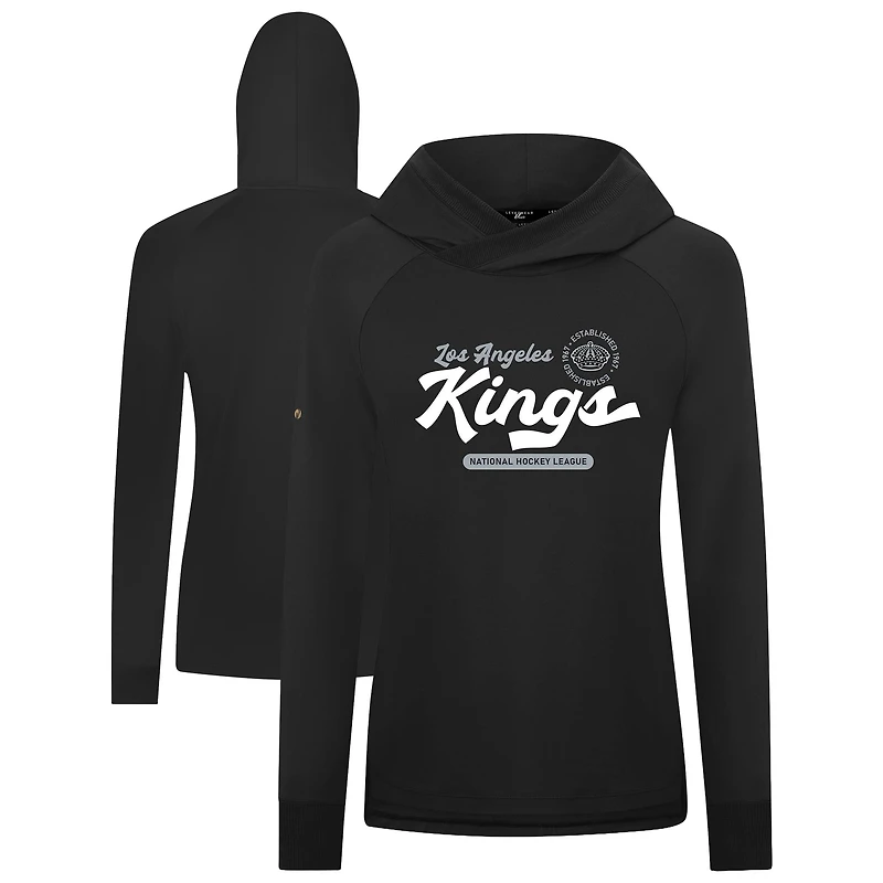 Women's Levelwear  Black Los Angeles Kings Slender Monument Raglan Pullover Hoodie