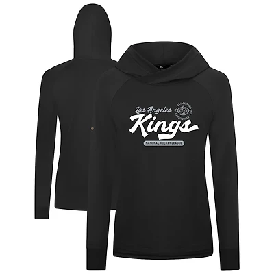 Women's Levelwear  Black Los Angeles Kings Slender Monument Raglan Pullover Hoodie