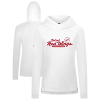 Women's Levelwear  White Detroit Red Wings Slender Monument Raglan Pullover Hoodie
