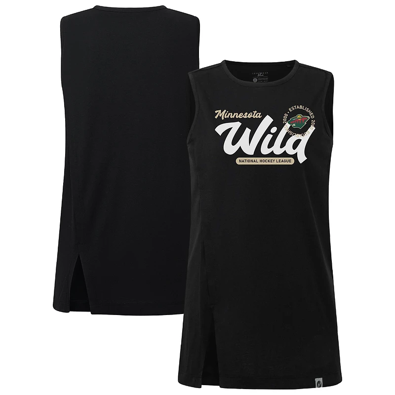 Women's Levelwear Black Minnesota Wild Influx Monument Tank Top