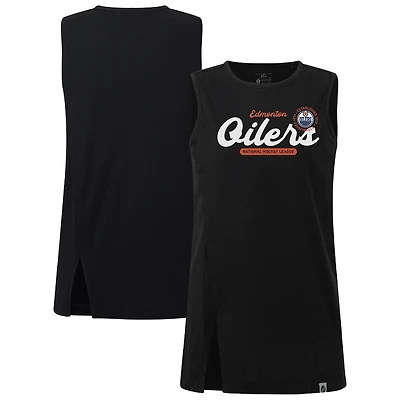 Women's Levelwear  Black Edmonton Oilers Influx Monument Tank Top
