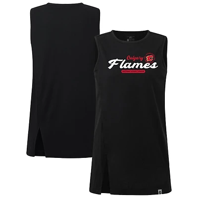 Women's Levelwear  Black Calgary Flames Influx Monument Tank Top