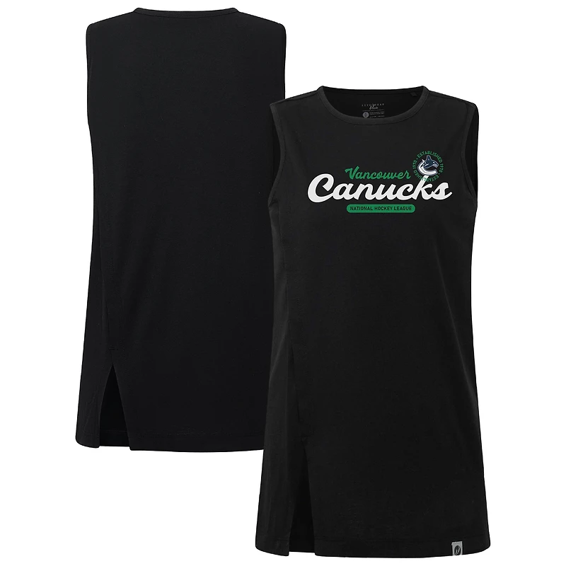Women's Levelwear  Black Vancouver Canucks Influx Monument Tank Top