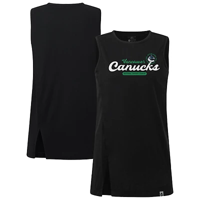 Women's Levelwear  Black Vancouver Canucks Influx Monument Tank Top