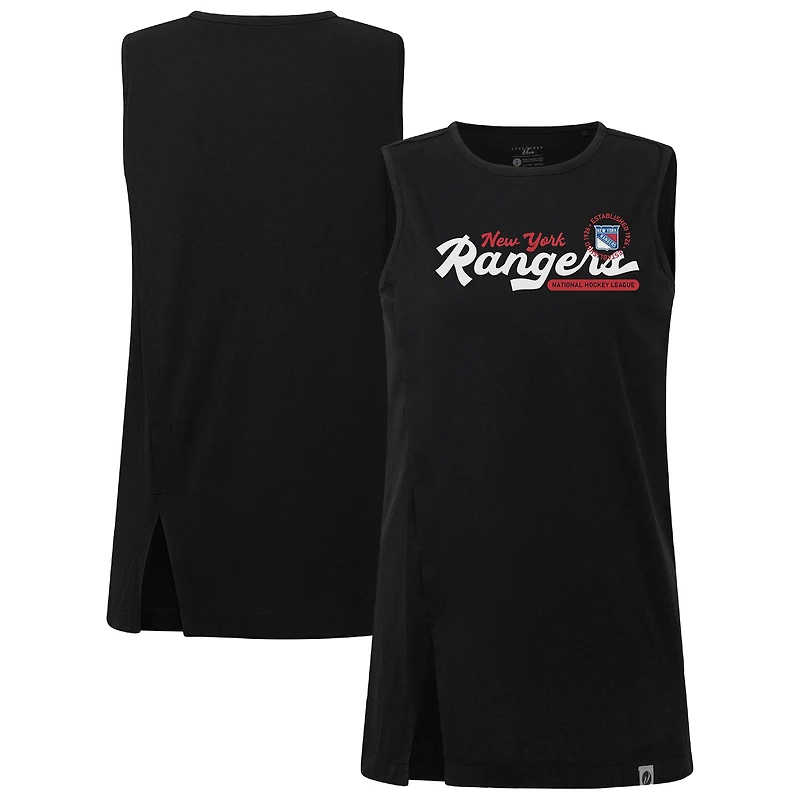 Women's Levelwear Black New York Rangers Influx Monument Tank Top