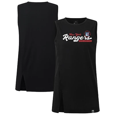 Women's Levelwear  Black New York Rangers Influx Monument Tank Top