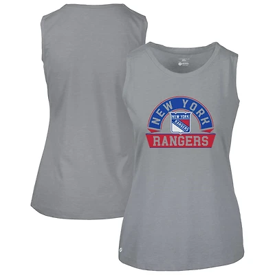 Women's Levelwear  Gray New York Rangers Macy Banner Arch Tank Top